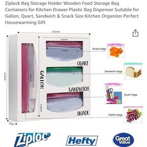 Ziploc Wooden Storage Bag organizer